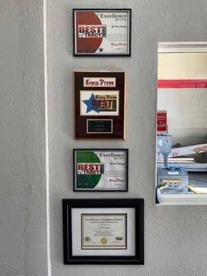 All Pro Smog is proud of its awards and hopes to continue to strive for greatness.