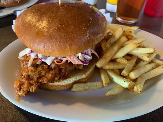 Nashville hot chicken with fries