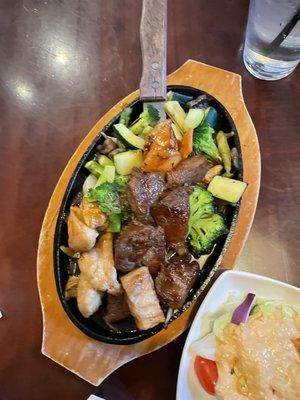 Hibachi with beef and chicken