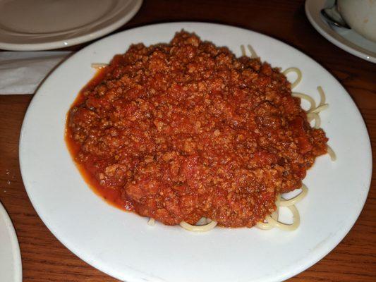 Spaghetti and meat sauce