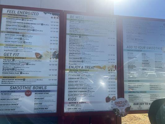 Menu board