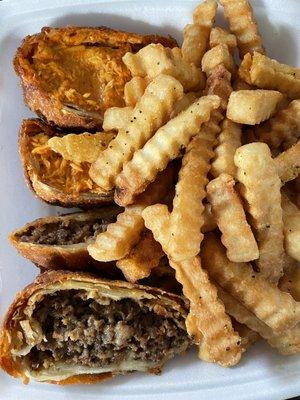 Cheesesteak and Buffalo chicken egg rolls