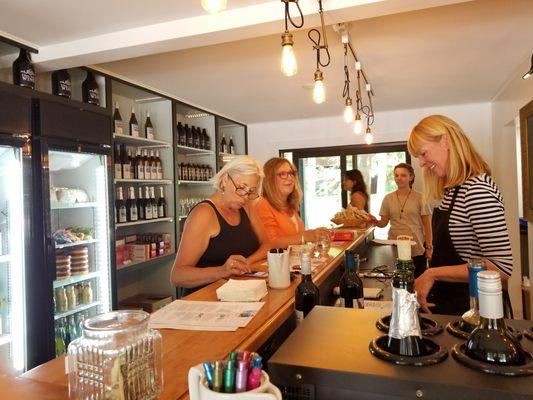 The tasting room offers a relaxed atmosphere to enjoy a sampling of our wines or a glass.