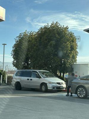 The goblin taking pictures of the driver, the license plate, and vehicle