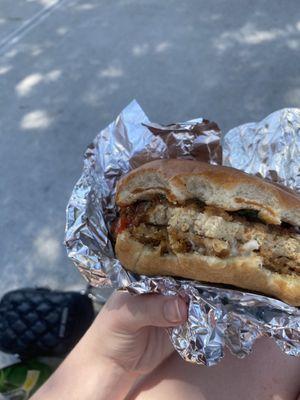 Beer Battered Tofu Steak Sandwich