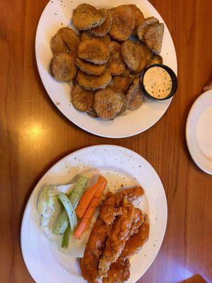 Fried pickles & buffalo tenders