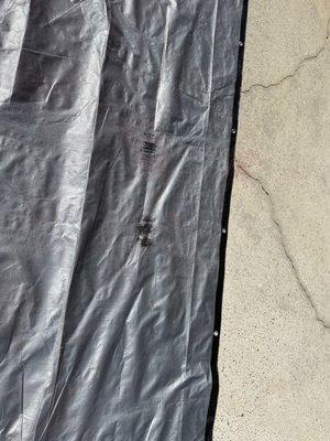 $100 tarp damaged