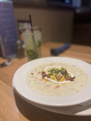 Baked Potato Soup - Bowl (NOT HOT!) room temperature. Was not happy with that.