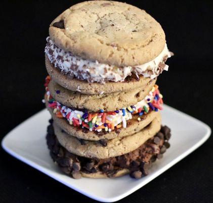 3 of the 4 ice cream Cookie Sandwich Variety Pack. All 4 are delicious but I couldn't stack them all. Haha.