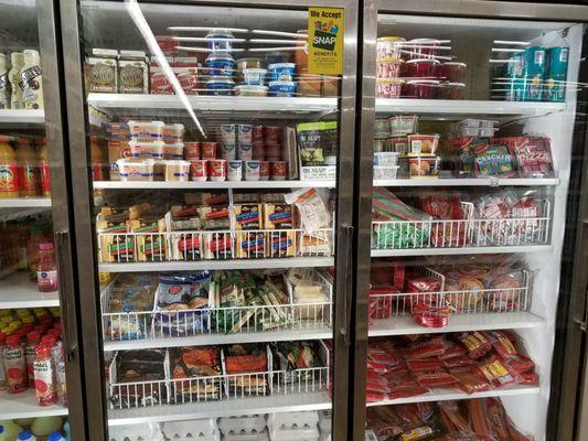 Large frozen food section.