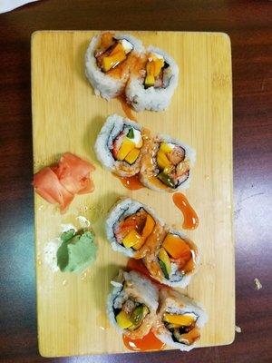 Sweet potato roll and mango roll.  Both were delicious.