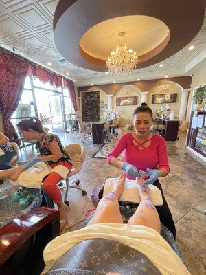 Lavender pedicure, scrub, relaxing,