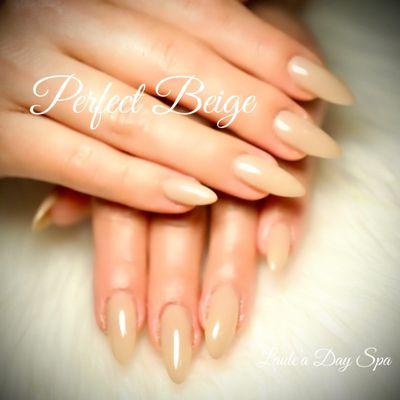 Beige simple nails