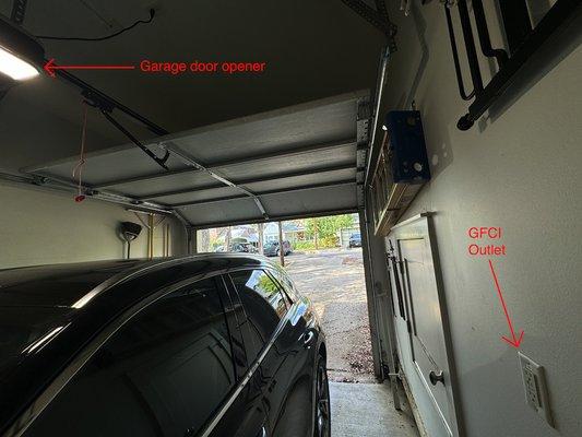 How did the "professional garage door installers" from Gator overlook the GFCI reset when the outlet is near eye level?