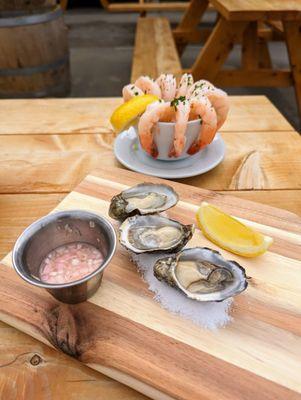 Oysters and prawn cocktail