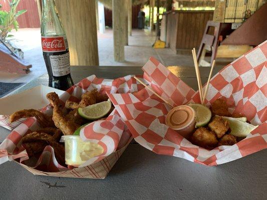 Gator bites and frog legs.