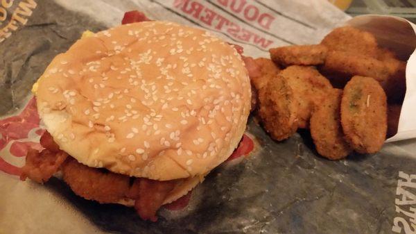 Double Western Bacon  Cheeseburger w/ fried zucchini