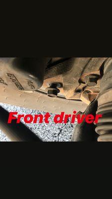 Front driver caliper bolts