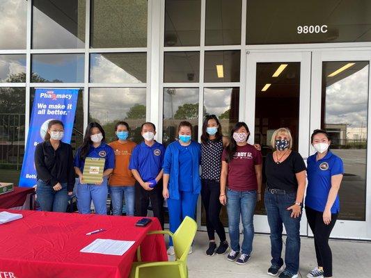 Group photo at Drive-thru flu shot community event