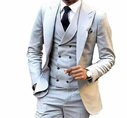 Men Wedding 3 Piece
Suit.
Tuxedo Vest Pant
Material: Polyester/Cotton 
Size: Regular - Plus Size.