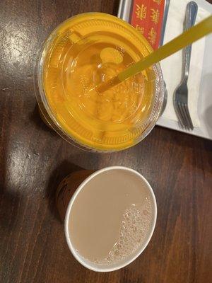 mango lassi and butter tea