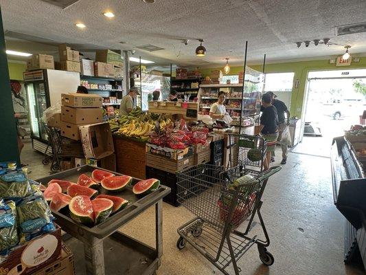 The checkout area.