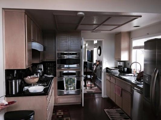 Before Picture of a quick/inexpensive kitchen remodel.