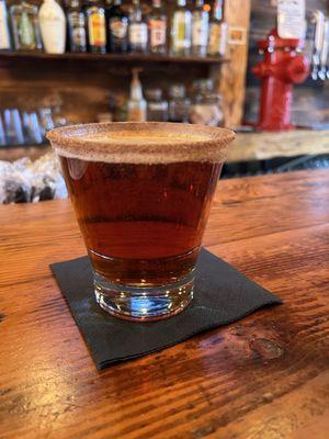 Autumn spice rimmed beer