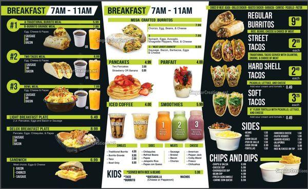 Menu photo from Frech Mexican Grill FB page