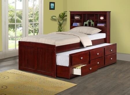 Twin Captain Trundle Bed 3Drawers