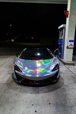 McLaren 570s Wrapped Tinybot Sync Wraps Lazer Chrome