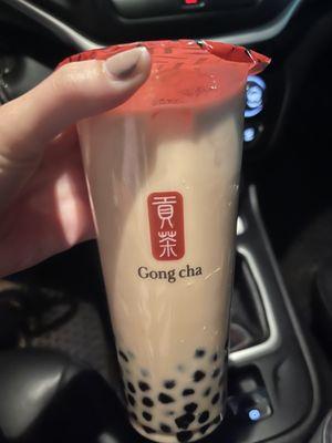 Earl grey milk tea with boba