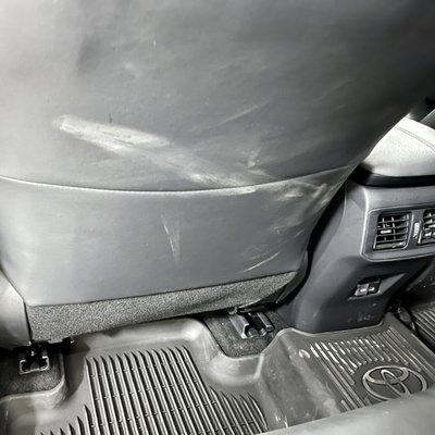 Stains on the back of driver's seat