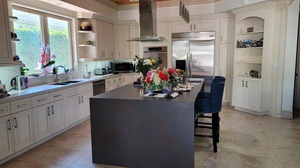 Kitchen cabinets  refinishing  with Caesar Stone countertop Woodland Hills California  Cavalier builders inc