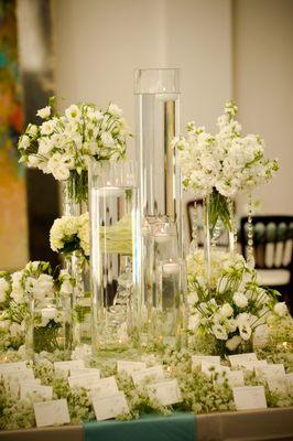 Place Cards in a bed of Queen Anne's Lace.