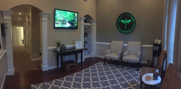 Patients can relax and listen to nature videos in our waiting area before they are seen by Dr. Trapp