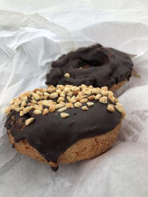 Moist, dense cake donuts with yummy icing. Delicious!