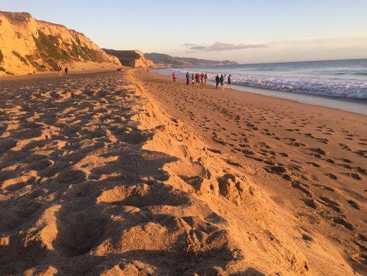 the beach is a short 5 minute walk down