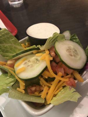 House salad with ranch