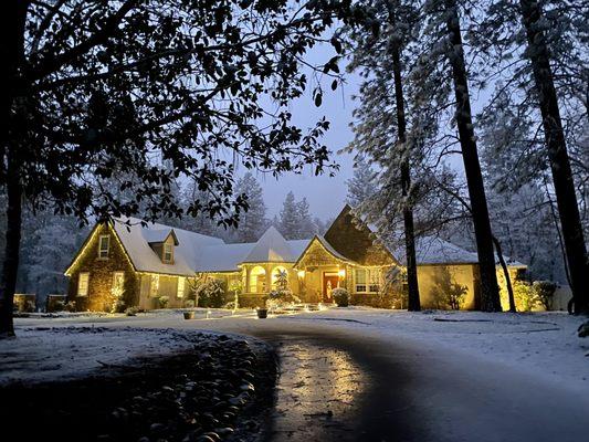 A dusting of snow falls in Nevada County