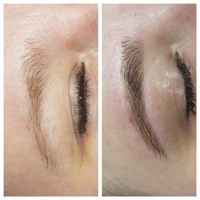 Eyebrow styling with tint