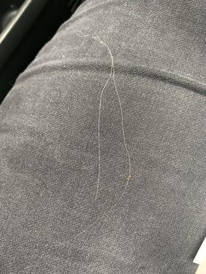 A long blonde hair I ended up having to pull out of my mouth