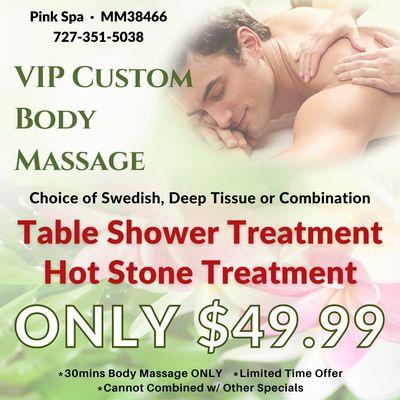 VIP Custom Body Massage ONLY $49.99