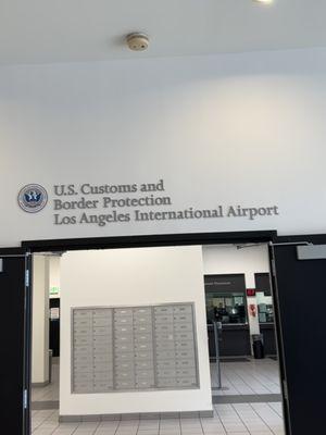 Inside signage opposite global entry hallway