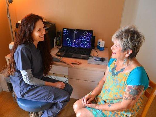 Spending time, one on one, with patients and giving individual care