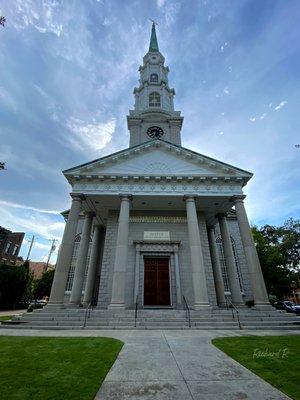 The church the feather flew over in the beginning scene of Forrest Gump