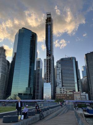 View looking from top of pier towards FiDi