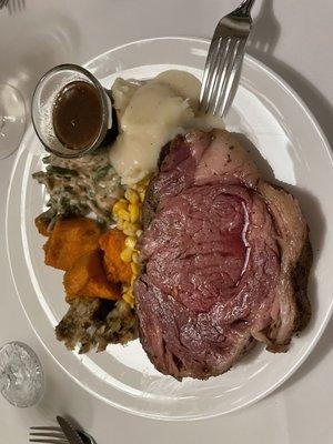 Thanksgiving special prime rib dinner