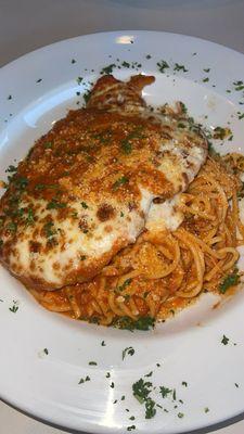 Chicken Parmesan with vodka sauce