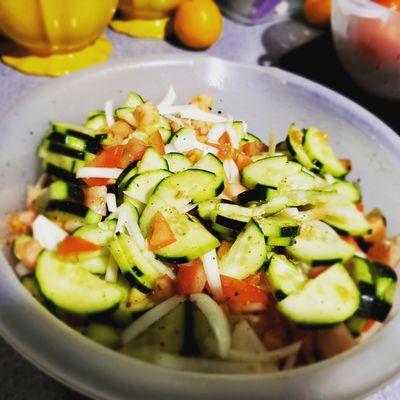 Tomato cucumber pickled salad